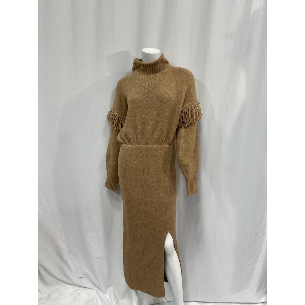 Saylor 'Angelle' Tan Acrylic Sweater Dress Size M - Picture 2 of 5